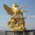 beautiful fiberglass realistic galloping horses sculpture-NBR-FRP004