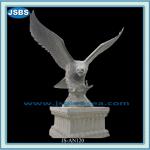 Stone Carved Outdoor And Garden Usage Large White Eagle Statues-JS-AN120