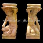 HX-ST2056 Yellow Marble Statue Table Base-HX-ST2056