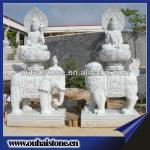 Hand-carved White Stone Large Granite Sitting Buddha Statue-OH-GS-B16