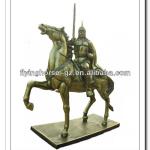 HS-053 Man Riding Horse Statue, Bronze Riding Horse Statue-HS-053