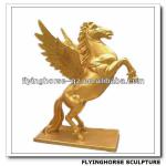 HS-009 Fiberglass Flying Horse Statue, Golden Horse Statue for Sale-HS-009