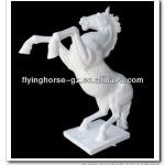 HS-008 White Fiberglass Jumping Horse Sculpture-HS-008