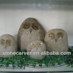 Nature Stone Carving Owl Animal Statue Sculpture-SA030023