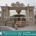 Western Syle Travertine Arch Stone Entryway Surround-QF-Alice-DS013