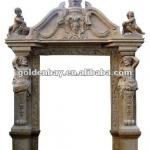 natural travertine marble stone arch door-AW-15