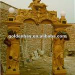 beige marble arch door sculpture-AW-13