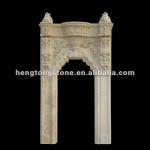 House Travertine Column Arch Pattern Carving-HT-A-MT007