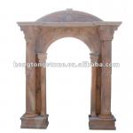 Red Marble Column Arch Pattern Carving-HT-A-MT039