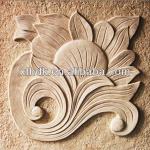 landscape yellow sandstone natural relief carving with simple flowers-HY-R014