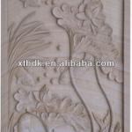 landscape stone natural relief carving with fish and flowers-HY-R017