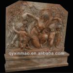 150cm high pink marble woman and children relief-HX-ST2028