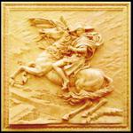 Fiberglass relief - Western style Cavalier relief wall sculpture-S2085