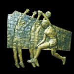 Fiberglass relief - sport volleyball wall sculpture-S2182