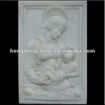 White Marble Relief Of Madonna And Jusue-HT-H-FD003