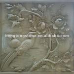 Stone Relief Of Birds And Flowers-HT-H-FD005