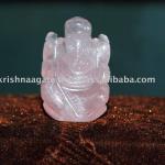 Rose Quartz Ganesha / Hand Carved Ganesha / Good luck Charm-G - 006