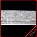 White Marble Relief With Elephant Statue(YL-F021)-YL-F021