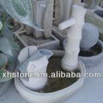 outdoor water fountain in natural style , stone water fountain in simple style-square , stone water fountain