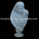 White Marble Mother And Son Bust Statue-HT-H-TX085