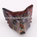 Natural Iron Tigereye Wolf head carving,Decoration carving-