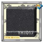 Black Glitter Artificial Quartz Floor Tile-YH1017