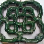 150 Year Old Antique Vintage Harmony Patern Ceramic-CE-Green-01