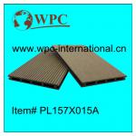 Outdoor and indoor 157 mm wide 15 mm thick single have ridge and perforated environmental wood and plastic ceiling h(PL157X015A)-PL157X015A