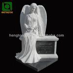 Hand Carved White Marble Tombstone with Angel-HT-J-MB004(marble tombstone)