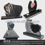China Black granite heart shape headstones-