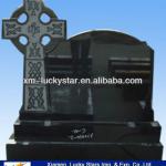 Irish Style Celtic Cross Black Granite Headstone-LS Tombstone Price