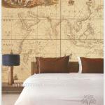 Thailand Bedroom Furniture Decoration Map Wall Paper-V05-WS002