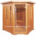 4 Person Hemlock &amp; Ceramic Heater Corner Sauna HL-400 IC