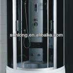 90x90cm grey glass satin silver steam shower cabins with high tray SL-6064 SL-6064