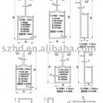 Aluminium curtain wall profiles