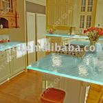 aqua casting glass countertop with textured for kitchens