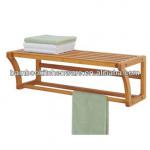 Bamboo Wall Mounting Shelf with Towel Bars B-1561