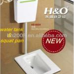 Bathroom Sanitary Ware Cheap Ceramic Squat Pan With Water Tank (Sanitary Ware) HS-6002A & HS-6024