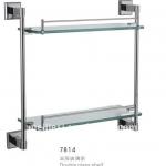 bathroom stainless steel and double glass shelf 7814