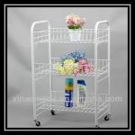 Bathroom trolly shelves,Metal wire storage rack XWD2415