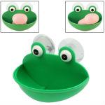 Bulging Eyes Green Frog Head Design Plastic Soap Case Holder S-KA-0630