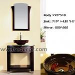 Contemporary Desgin Free Standing Bathroom Vanity with tempered glass sink
