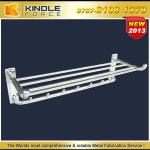 Customized wall-mounted bathroom towel shelf with hooks for hanging K-T-004