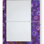 Double layer petunias painting rectangle mirror with two shelves