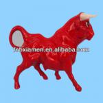 Fancy Japanese Ceramic Decorative Life Size Red Bull M088974