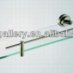 Foshan Bronze plated stainless steel single tier glass shelf 72607