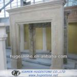 gas fireplace, white marble fireplace, burning fireplace H-FP00027