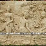 Girl wall decoration carved stone wall art relief 002