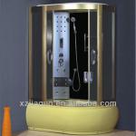 Gold aluminium corner new walk in bathtub steam bath shower cabin (HG-8358-B Golden /white) JG(HG-8358-B