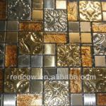 Golden foil glass mosaic tile mixed material in 8mm Series Fall Series